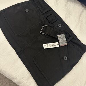 Garage Black Cargo Mini Skirt with Belt